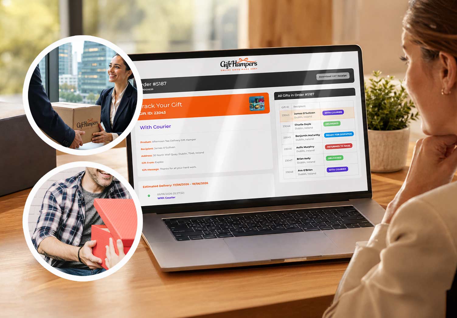 realtime tracking corporate gift hamper delivery in Poland